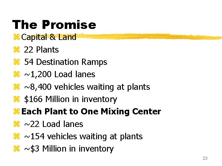 The Promise z Capital & Land z 22 Plants z 54 Destination Ramps z