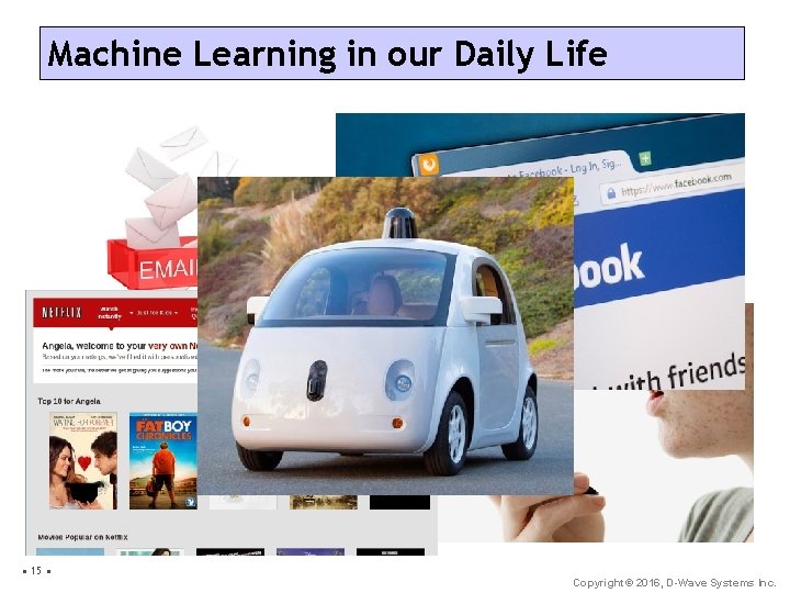 Machine Learning in our Daily Life • 15 • Copyright© 2016, D-Wave Systems Inc.