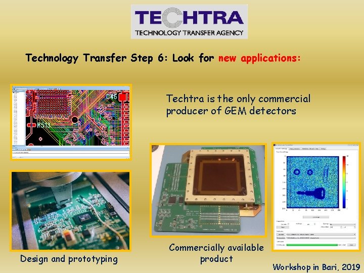 Technology Transfer Step 6: Look for new applications: Techtra is the only commercial producer