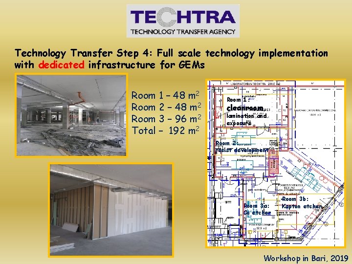 Technology Transfer Step 4: Full scale technology implementation with dedicated infrastructure for GEMs Room