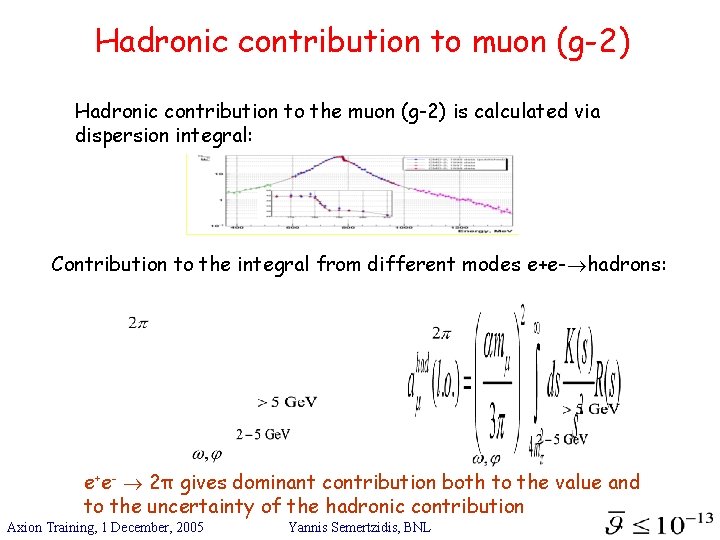 Hadronic contribution to muon (g-2) Hadronic contribution to the muon (g-2) is calculated via