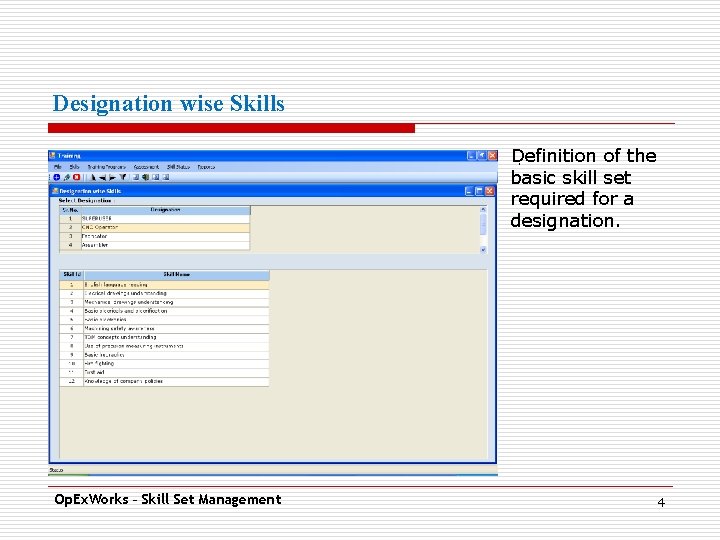 Designation wise Skills Definition of the. basic skill set required for a designation. Op.