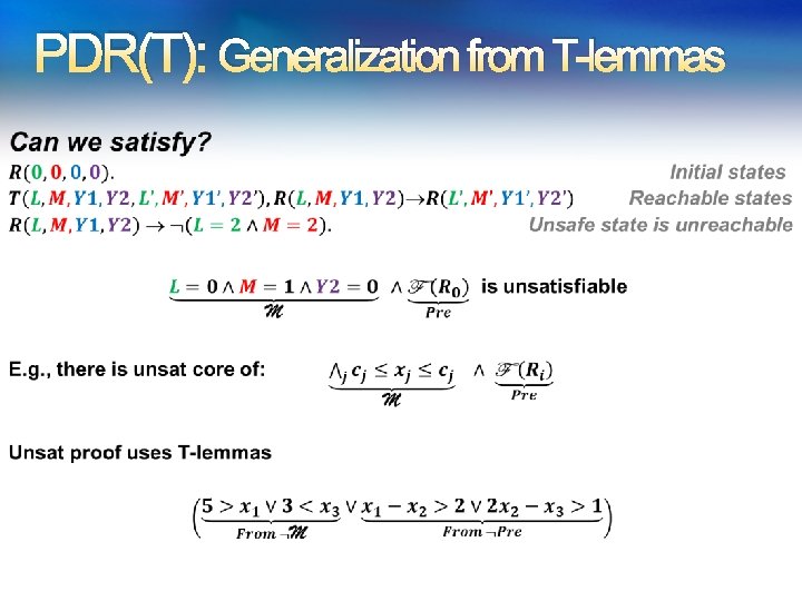 PDR(T): Generalization from T-lemmas 