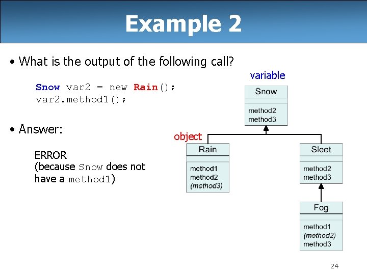 Example 2 • What is the output of the following call? variable Snow var