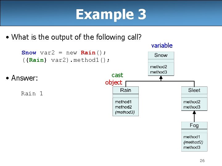 Example 3 • What is the output of the following call? variable Snow var