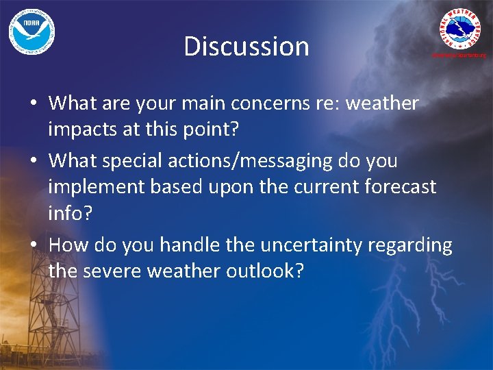 Discussion Greenville/Spartanburg • What are your main concerns re: weather impacts at this point?