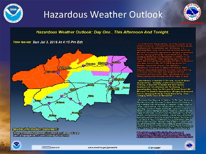 Hazardous Weather Outlook Greenville/Spartanburg 