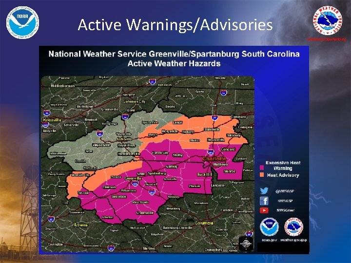 Active Warnings/Advisories Greenville/Spartanburg 