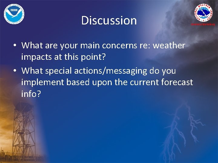 Discussion Greenville/Spartanburg • What are your main concerns re: weather impacts at this point?