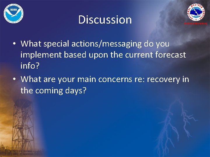 Discussion Greenville/Spartanburg • What special actions/messaging do you implement based upon the current forecast