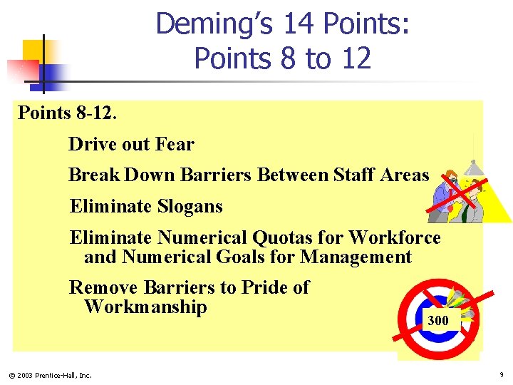 Deming’s 14 Points: Points 8 to 12 Points 8 -12. Drive out Fear Break