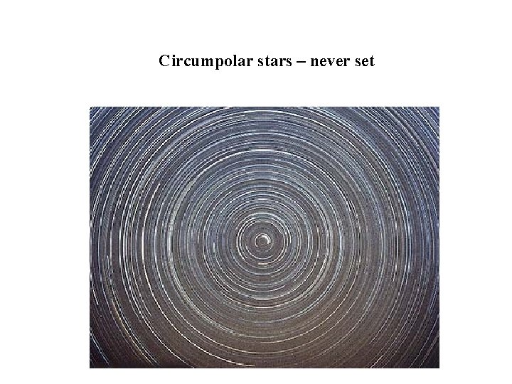 Circumpolar stars – never set 