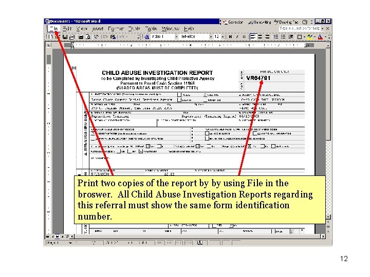 Print two copies of the report by by using File in the broswer. All