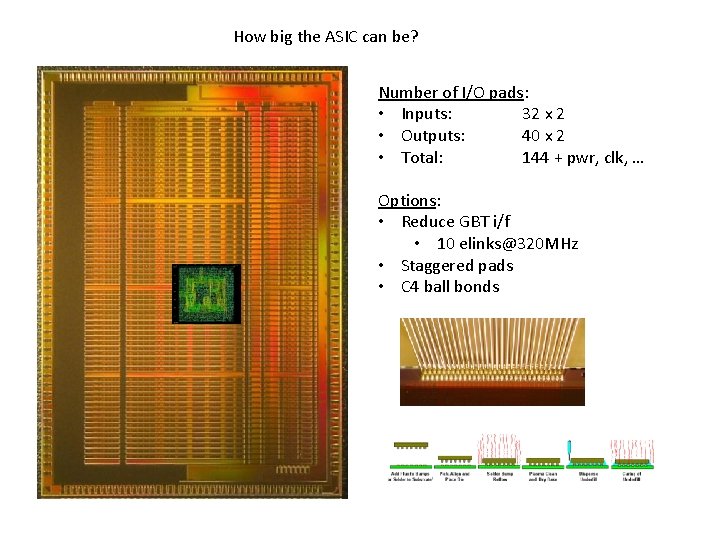 How big the ASIC can be? Number of I/O pads: • Inputs: 32 x