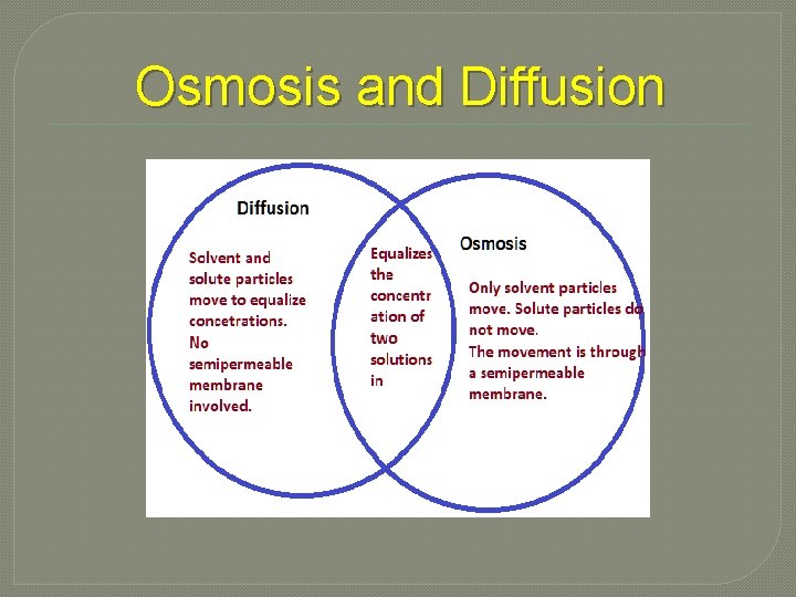 Osmosis and Diffusion 
