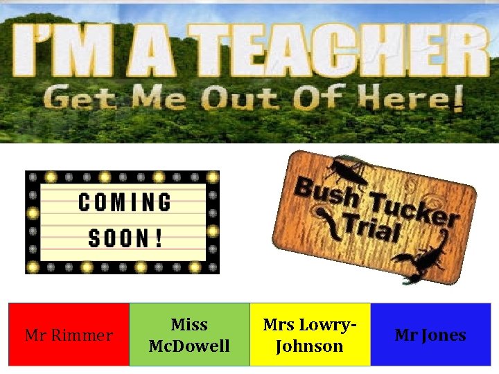 Mr Rimmer Miss Mc. Dowell Mrs Lowry. Johnson Mr Jones 