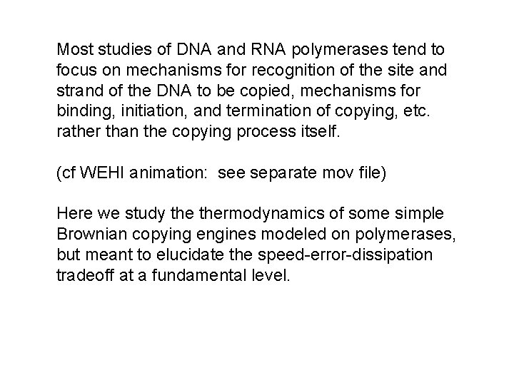 Most studies of DNA and RNA polymerases tend to focus on mechanisms for recognition