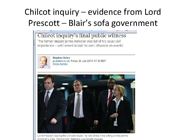 Role of the Prime Minister and From