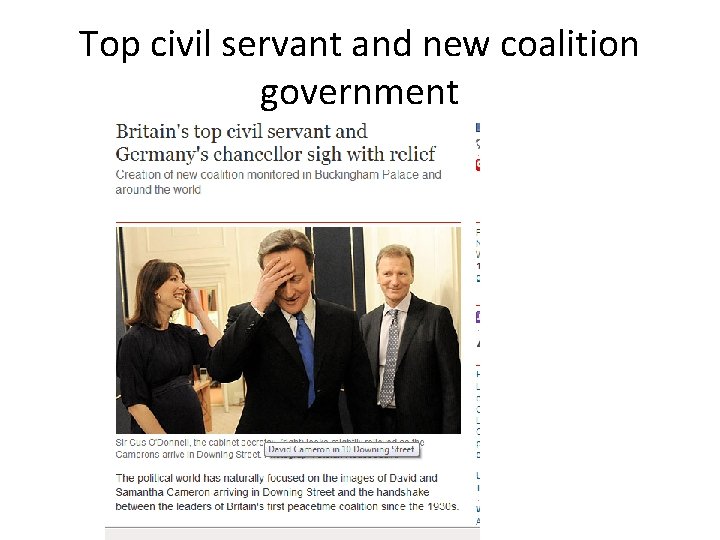 Top civil servant and new coalition government 