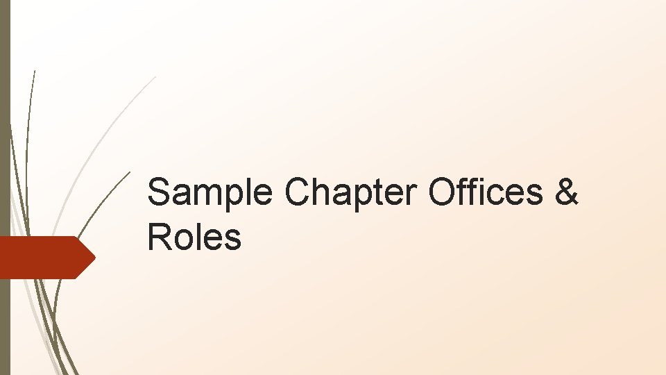 Sample Chapter Offices & Roles 