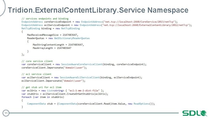 Tridion. External. Content. Library. Service Namespace 11 