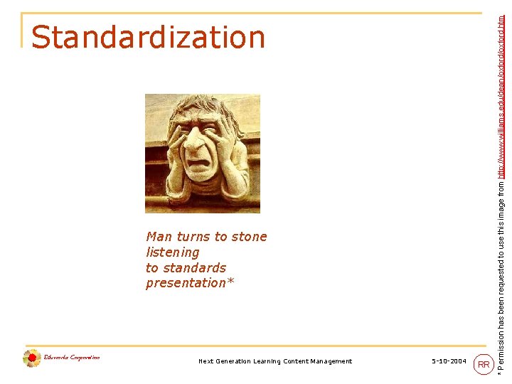 Man turns to stone listening to standards presentation* Eduworks Corporation Next Generation Learning Content