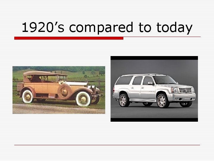 1920’s compared to today 