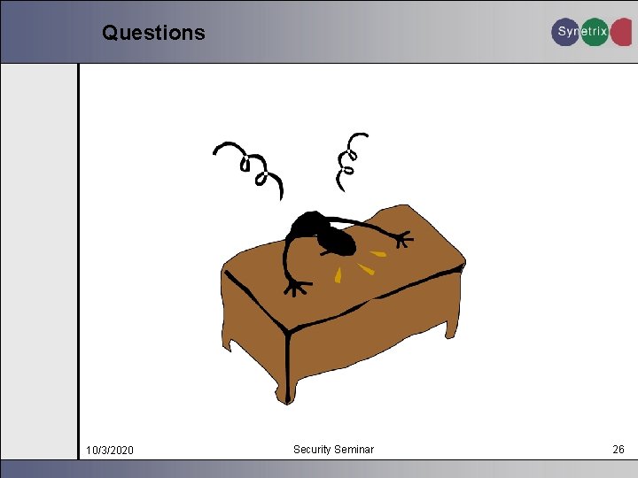 Questions 10/3/2020 Security Seminar 26 
