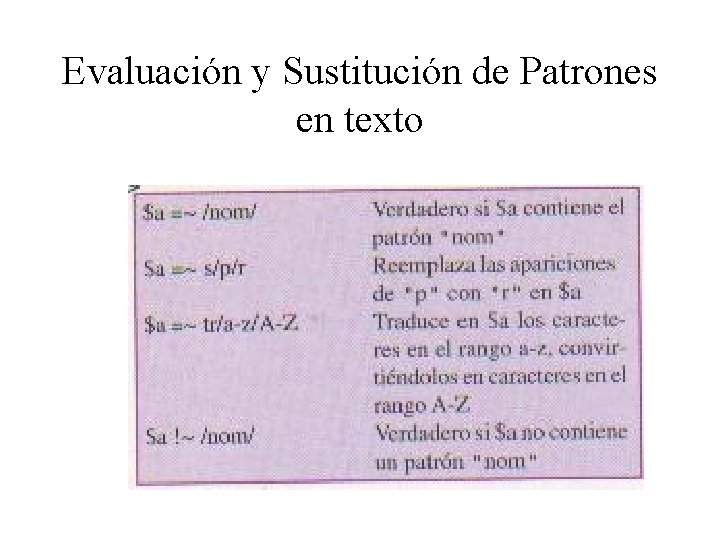 Evaluación y Sustitución de Patrones en texto 