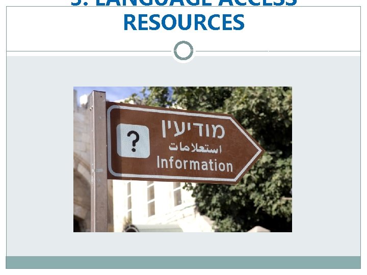 3. LANGUAGE ACCESS RESOURCES 