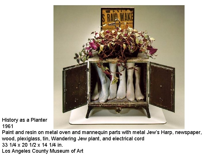 History as a Planter 1961 Paint and resin on metal oven and mannequin parts