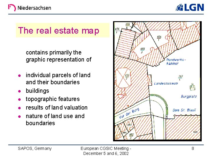 The real estate map contains primarily the graphic representation of l l l individual