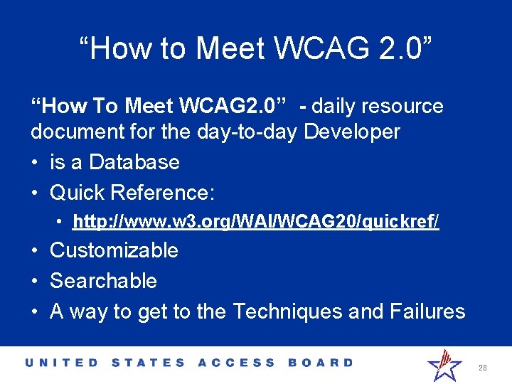 “How to Meet WCAG 2. 0” “How To Meet WCAG 2. 0” - daily