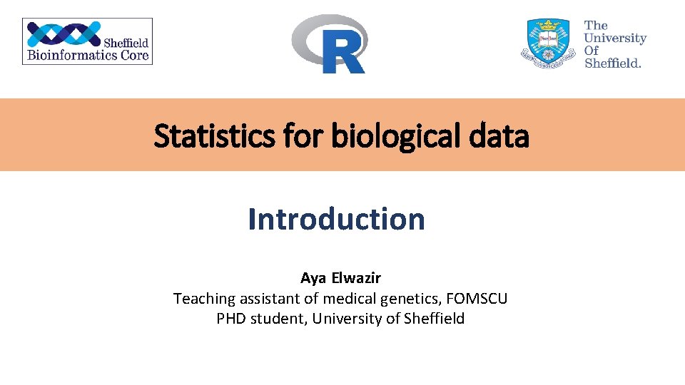 Statistics for biological data Introduction Aya Elwazir Teaching assistant of medical genetics, FOMSCU PHD