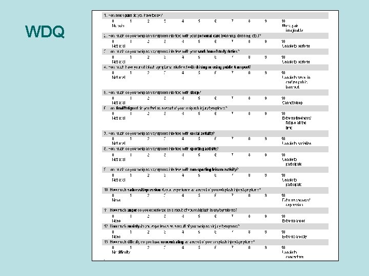 WDQ Evidence-based Chiropractic 78 © 2006 