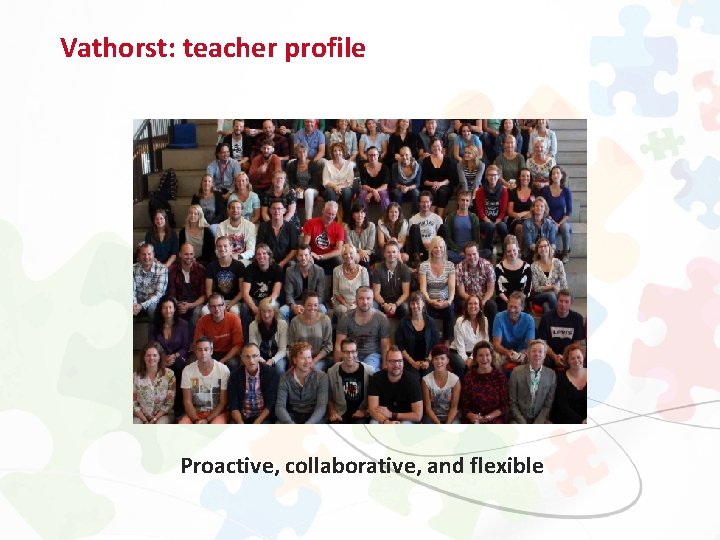 Vathorst: teacher profile Proactive, collaborative, and flexible 