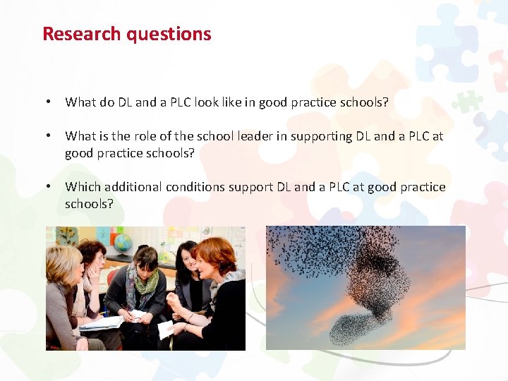 Research questions • What do DL and a PLC look like in good practice