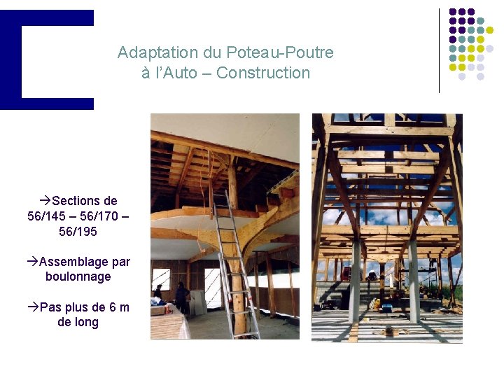 Adaptation du Poteau-Poutre à l’Auto – Construction Sections de 56/145 – 56/170 – 56/195