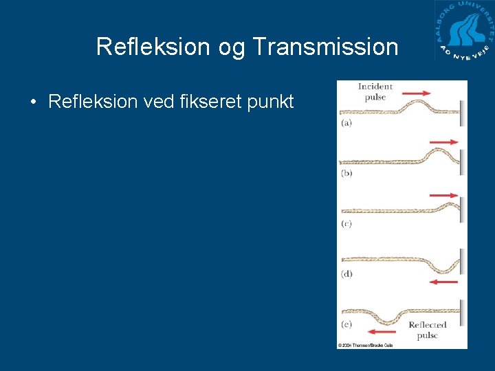 Refleksion og Transmission • Refleksion ved fikseret punkt 