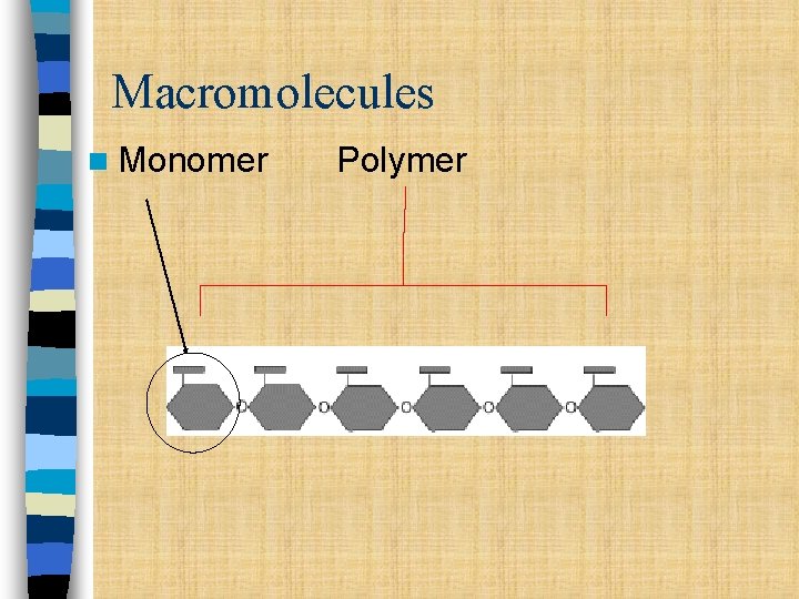 Macromolecules n Monomer Polymer Macromolecules n Monomer Polymer