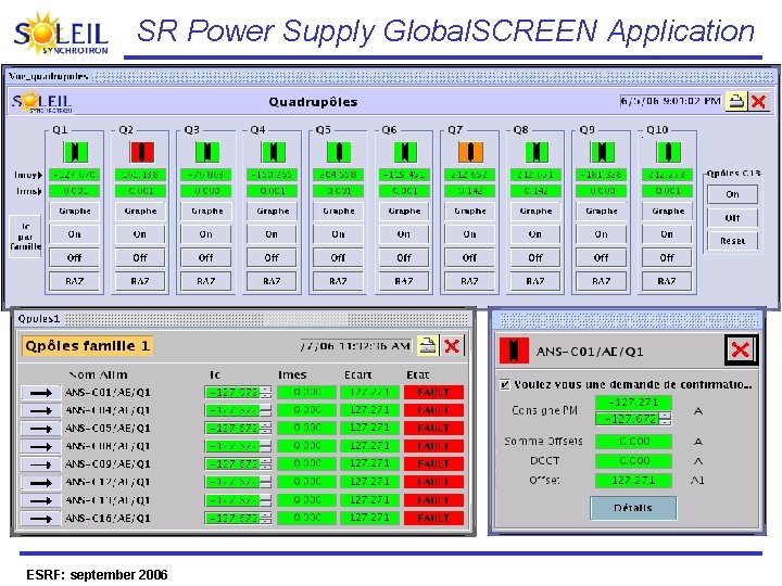 SR Power Supply Global. SCREEN Application ESRF: september 2006 