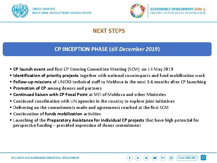 NEXT STEPS CP INCEPTION PHASE (till December 2019) • • • CP launch event