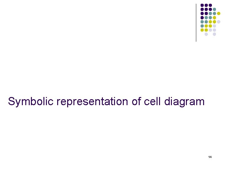 Symbolic representation of cell diagram 14 