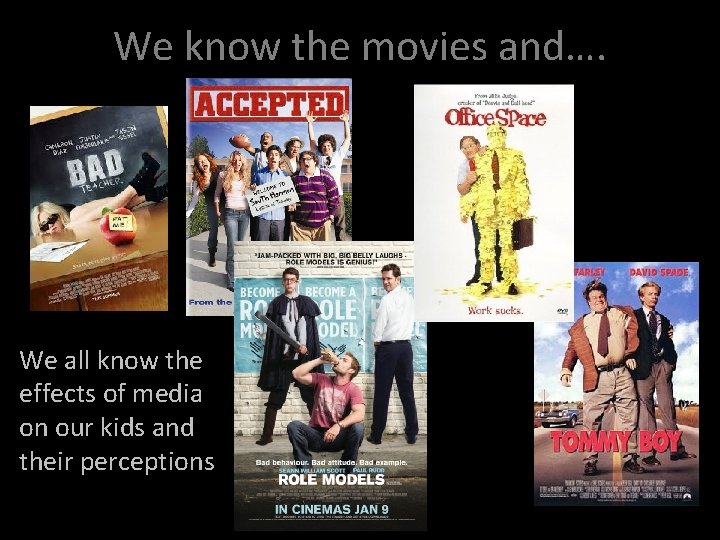 We know the movies and…. We all know the effects of media on our