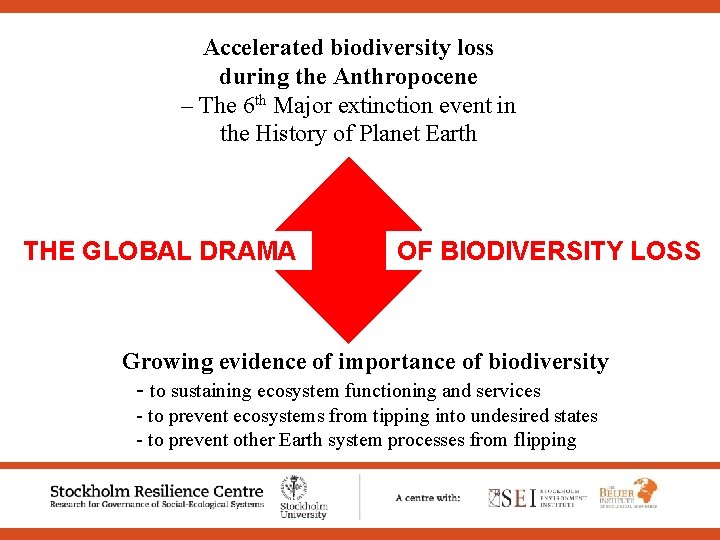 Accelerated biodiversity loss during the Anthropocene – The 6 th Major extinction event in