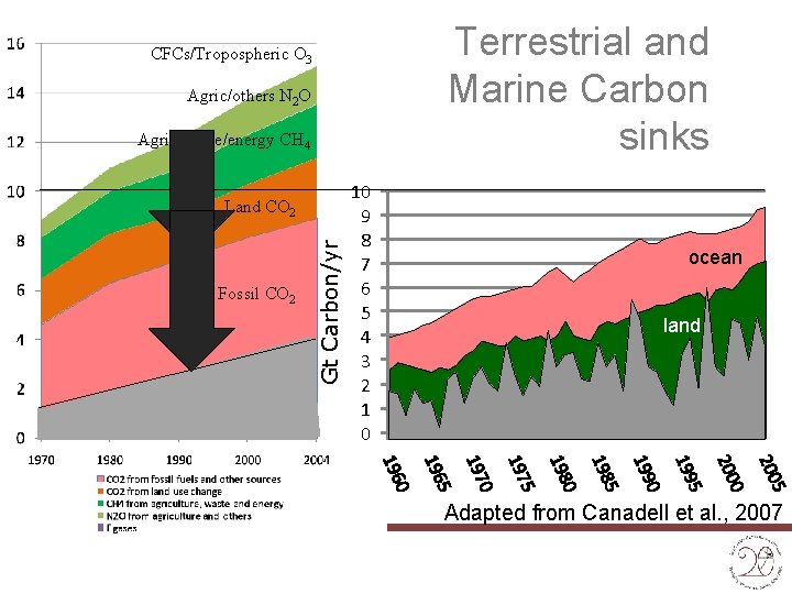 Terrestrial and Marine Carbon sinks CFCs/Tropospheric O 3 Agric/others N 2 O Agric/waste/energy CH