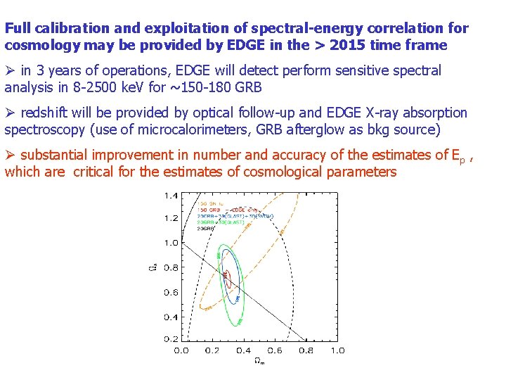 Full calibration and exploitation of spectral-energy correlation for cosmology may be provided by EDGE