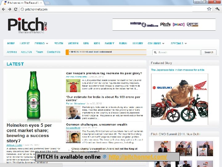 PITCH is available online @ http: //pitchonnet. com/ 