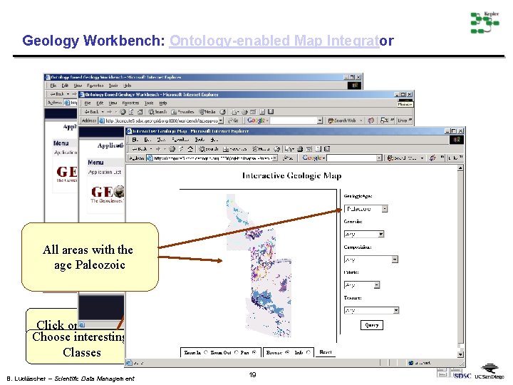 Geology Workbench: Ontology-enabled Map Integrator All areas with the age Paleozoic Click on the
