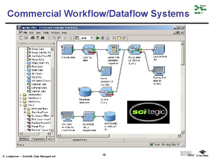 Commercial Workflow/Dataflow Systems B. Ludäscher – Scientific Data Management 40 